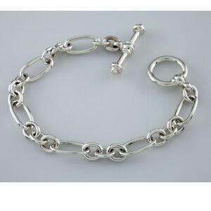 🩵VINTAGE Paloma Picasso /Tiffany & Co. Groove Link Toggle Bracelet - 7 1/2”